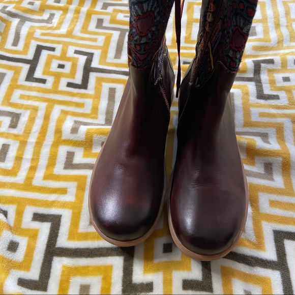 🌹Socofy Boho Tribal Brown Knee Boots Womens 7 - Picture 10 of 16